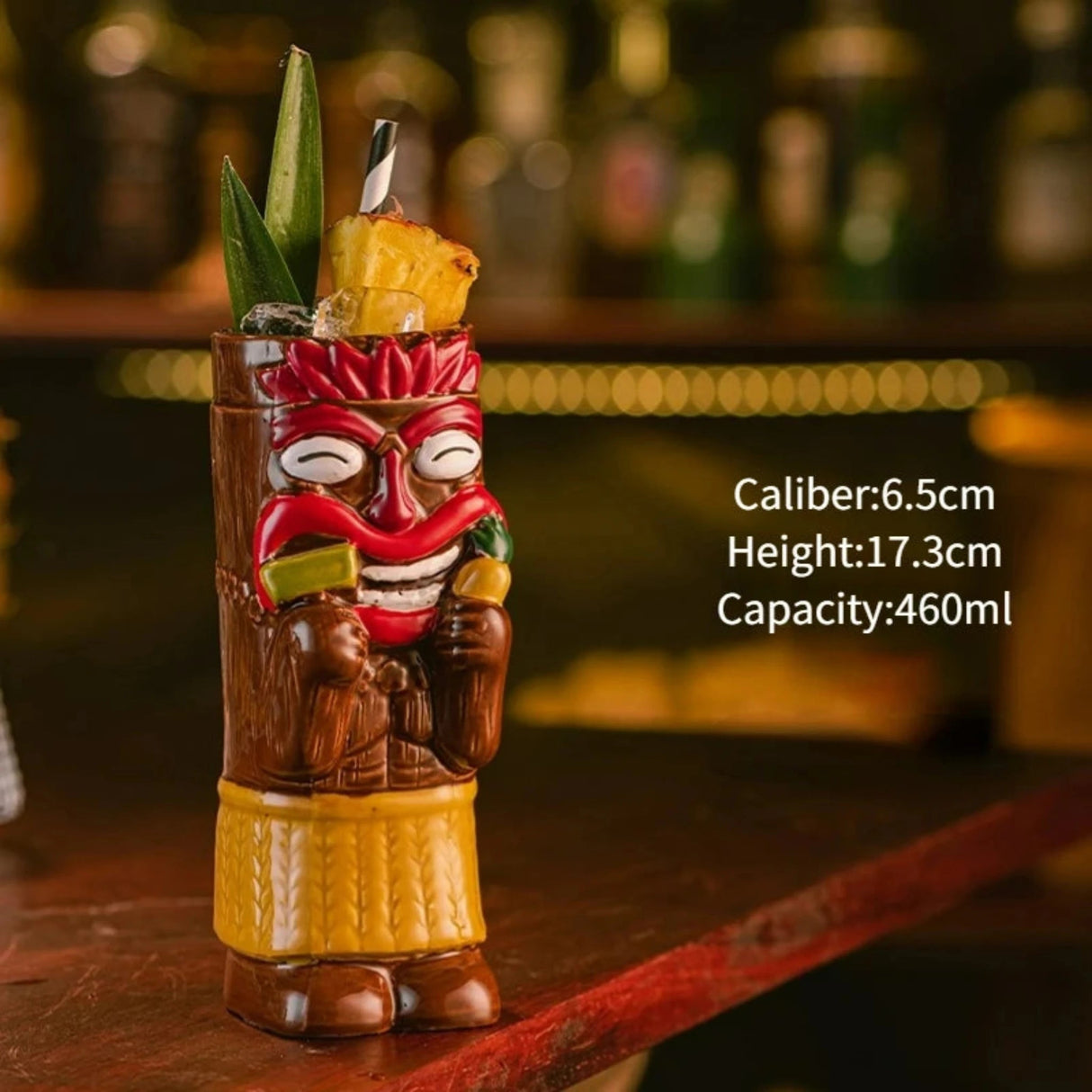 Hawaiian Brown Tiki Mug - Creative Zombie Cocktail Drinkware - Julia M LifeStyles