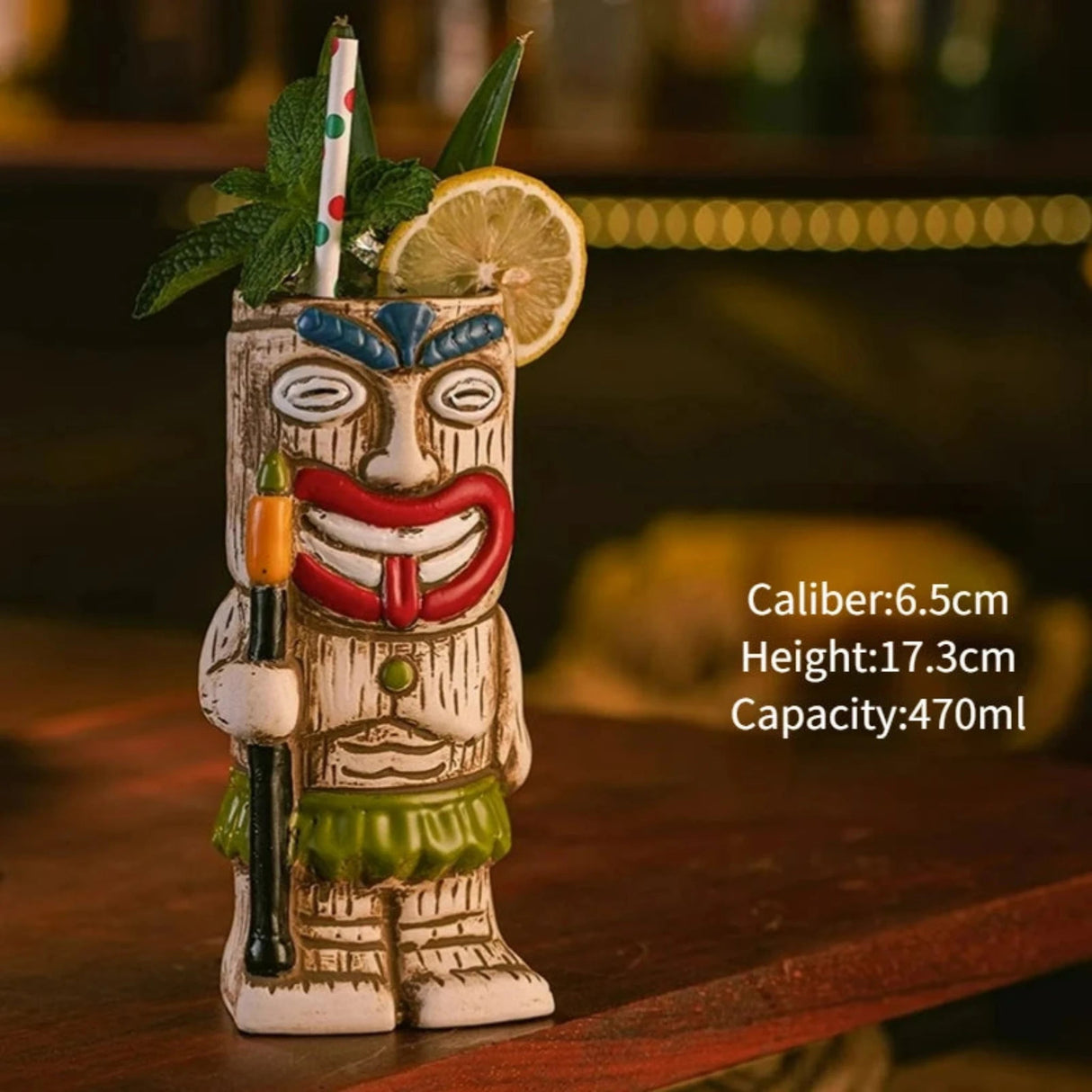 Hawaiian Brown Tiki Mug - Creative Zombie Cocktail Drinkware - Julia M LifeStyles