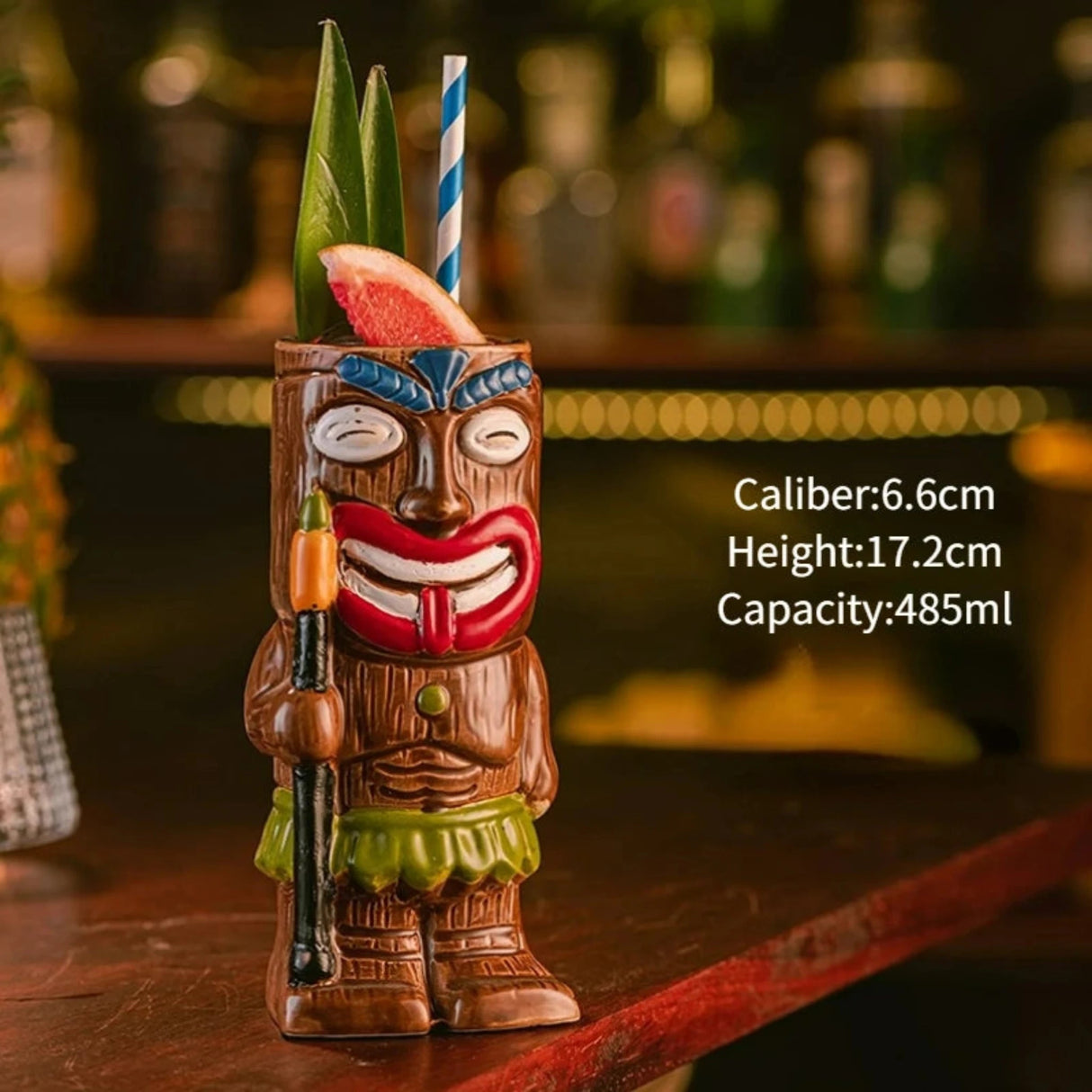 Hawaiian Brown Tiki Mug - Tropical Cocktail Delight - Julia M LifeStyles