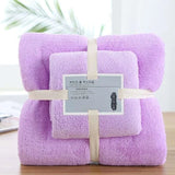 High Absorbent Soft Coral Fleece Bath Towel set - Julia M LifeStyles