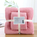 High Absorbent Soft Coral Fleece Bath Towel set - Julia M LifeStyles