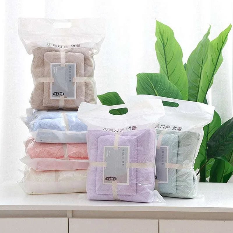 High Absorbent Soft Coral Fleece Bath Towel set - Julia M LifeStyles