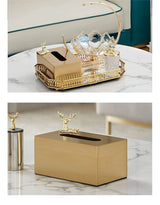 High - End Household Metal Tissue Box Household Living Room Dining Table Golden Paper Extraction Box European Entry Lux Coffee Table Napkin Box - Julia M LifeStyles