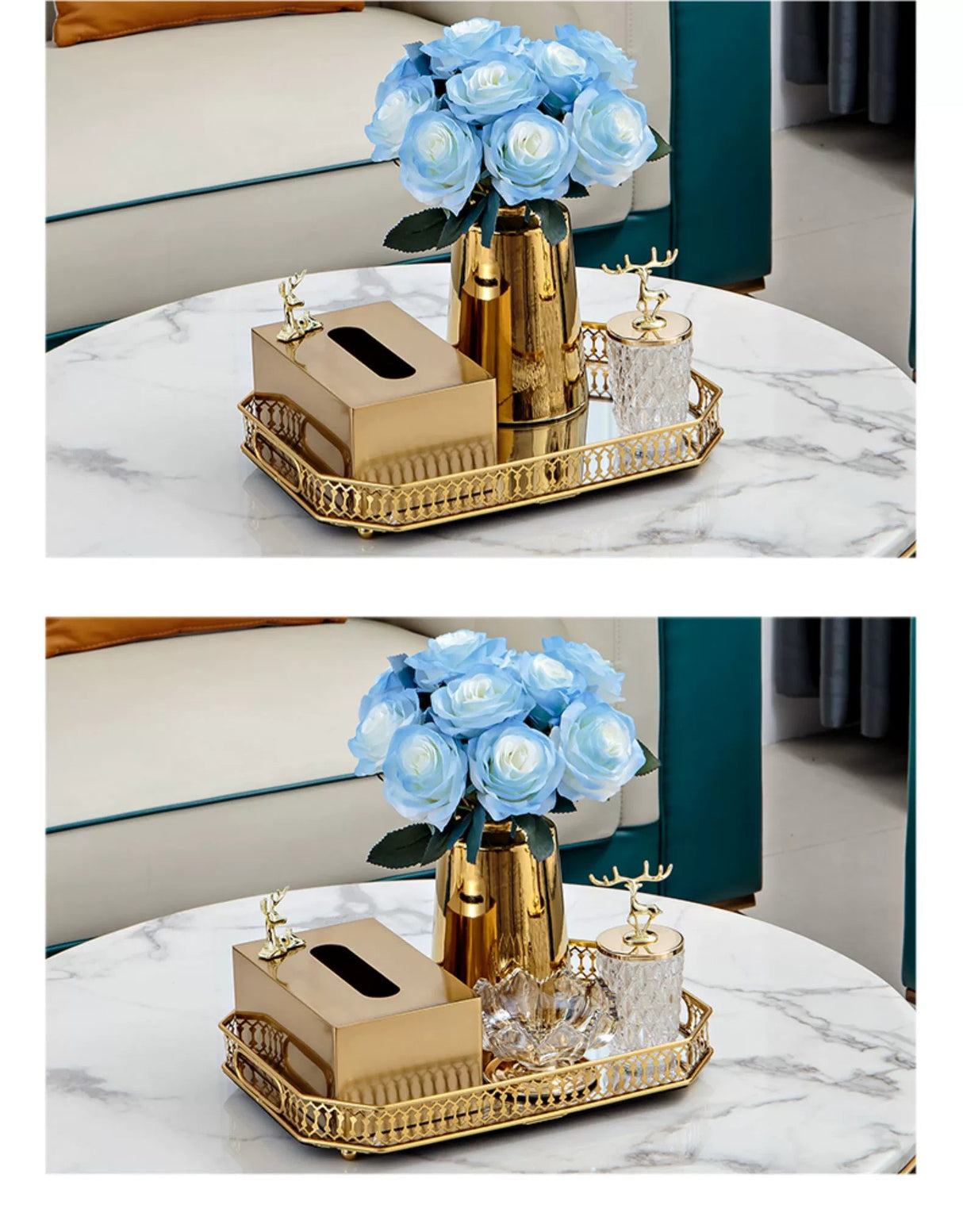 High - End Household Metal Tissue Box Household Living Room Dining Table Golden Paper Extraction Box European Entry Lux Coffee Table Napkin Box - Julia M LifeStyles