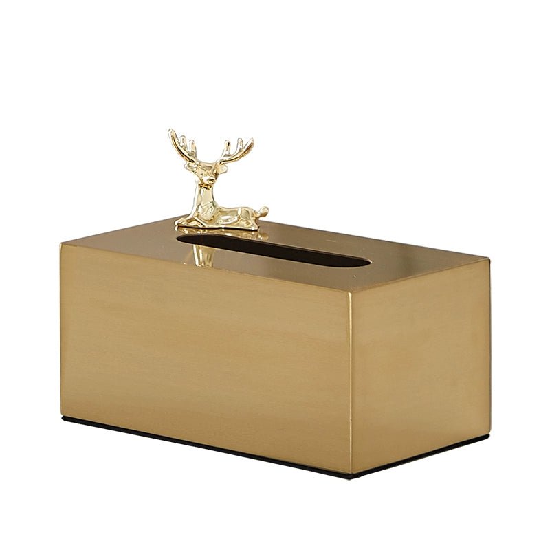 High - End Household Metal Tissue Box Household Living Room Dining Table Golden Paper Extraction Box European Entry Lux Coffee Table Napkin Box - Julia M LifeStyles