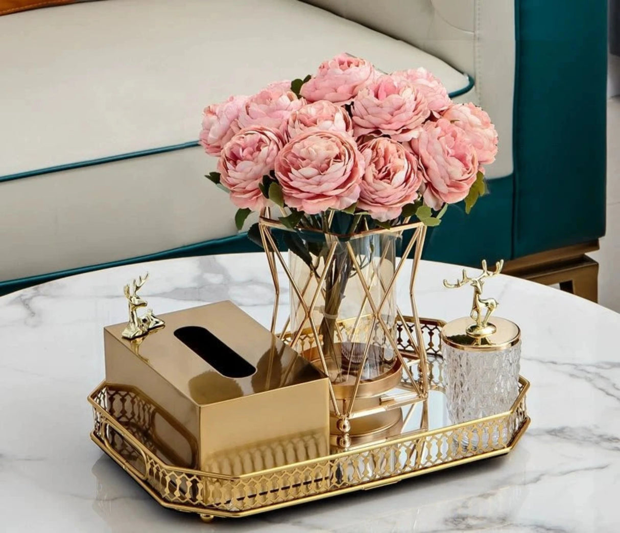 High - End Household Metal Tissue Box Household Living Room Dining Table Golden Paper Extraction Box European Entry Lux Coffee Table Napkin Box - Julia M LifeStyles