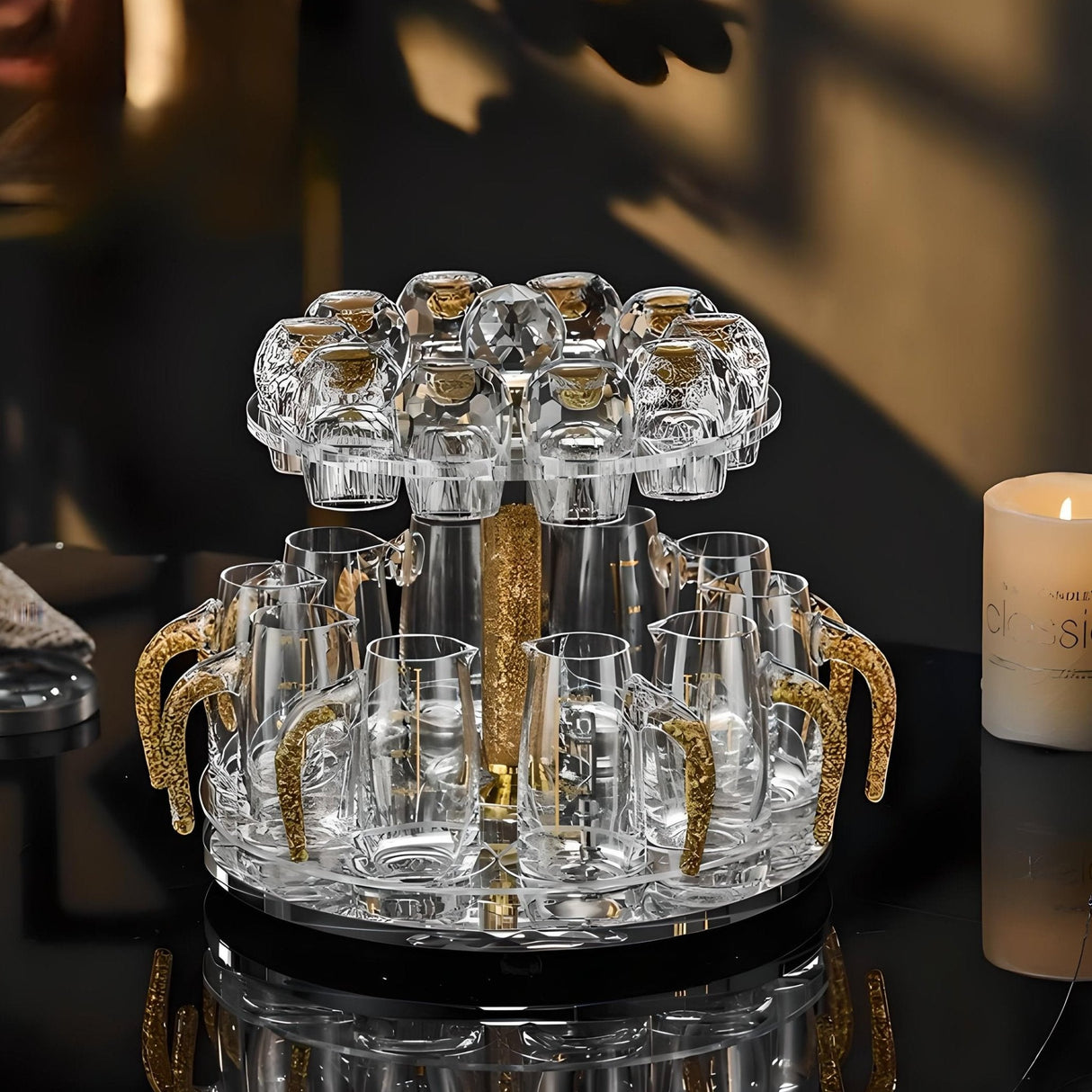 High - Grade Crystal White Wine Glass Liquor Divider Home Use Set Accessible Luxury Gold Foil Shooter Glass One Shot Cup Shot Glass Wine Pot - Julia M LifeStyles