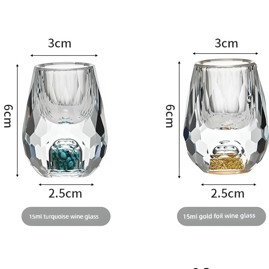 High - Grade Crystal White Wine Glass Liquor Divider Home Use Set Accessible Luxury Gold Foil Shooter Glass One Shot Cup Shot Glass Wine Pot - Julia M LifeStyles