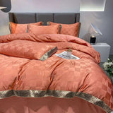 High Quality Satin Jacquard And Cotton Chic Gold Edge Duvet Cover Set - Julia M LifeStyles