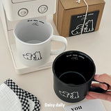 Cute Black White Puppy Mug - High-Temperature Resistant Ceramic Cup - Julia M LifeStyles