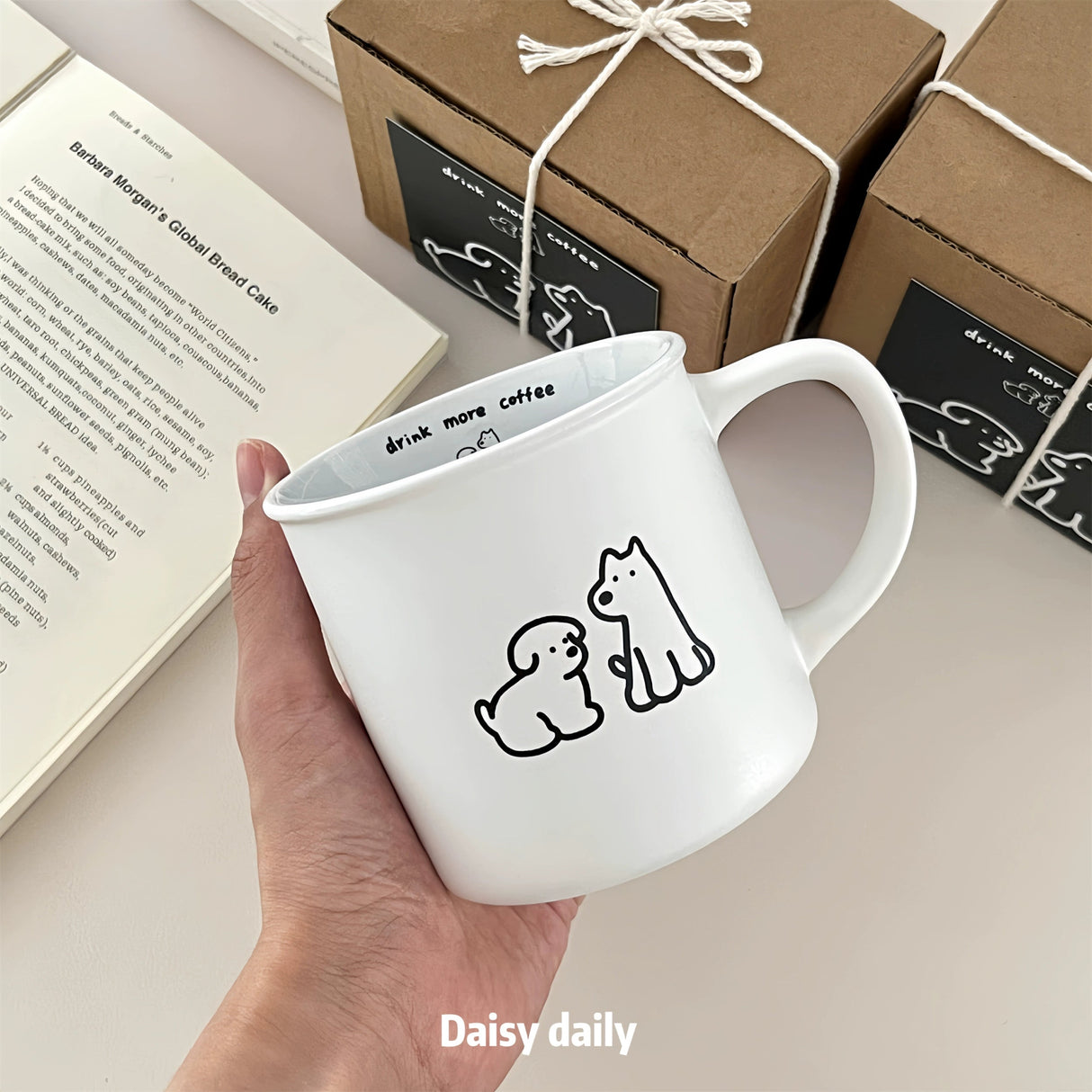 Cute Black White Puppy Mug - High-Temperature Resistant Ceramic Cup - Julia M LifeStyles