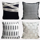 Houndstooth Hand-Woven Cotton & Linen Throw Pillow Cover - Julia M LifeStyles