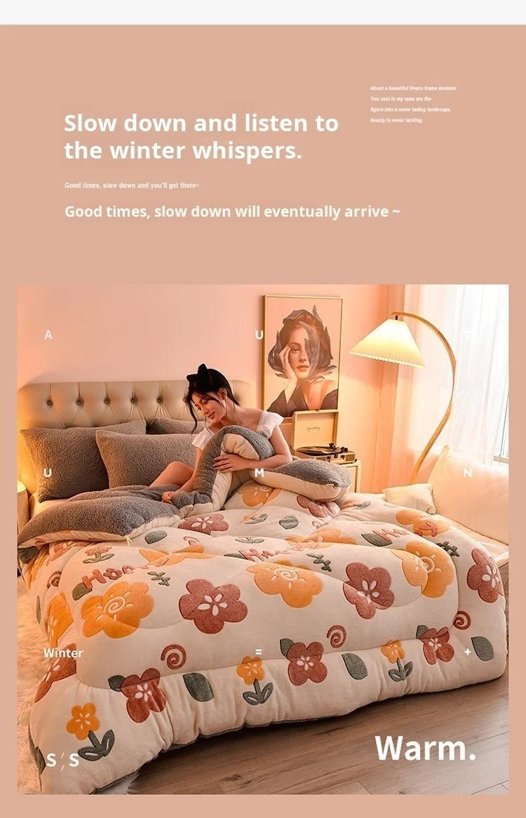 Household Milk Double - sided Velvet Lamb Wool Winter Blanket Warm Double - sided Velvet Core - Julia M LifeStyles