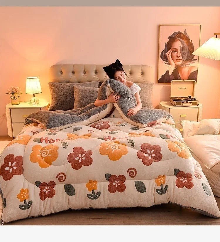 Household Milk Double - sided Velvet Lamb Wool Winter Blanket Warm Double - sided Velvet Core - Julia M LifeStyles