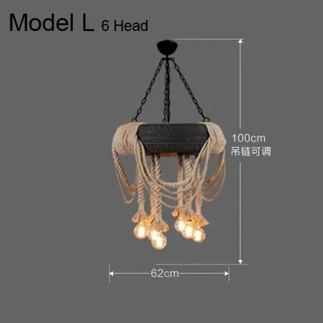 Industrial rustic pendant lights Indoor Lamp para sala hanging rope lights for living dining room Home suspended luminaire - Julia M LifeStyles