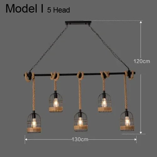 Industrial rustic pendant lights Indoor Lamp para sala hanging rope lights for living dining room Home suspended luminaire - Julia M LifeStyles