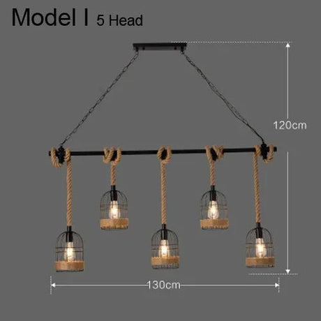 Industrial rustic pendant lights Indoor Lamp para sala hanging rope lights for living dining room Home suspended luminaire - Julia M LifeStyles