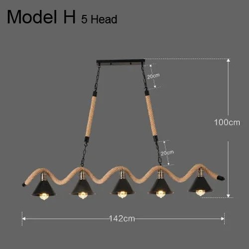 Industrial rustic pendant lights Indoor Lamp para sala hanging rope lights for living dining room Home suspended luminaire - Julia M LifeStyles