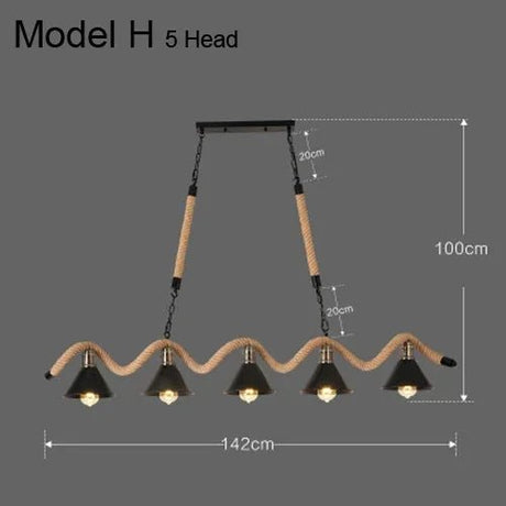 Industrial rustic pendant lights Indoor Lamp para sala hanging rope lights for living dining room Home suspended luminaire - Julia M LifeStyles