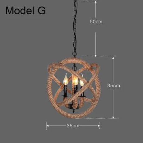 Industrial rustic pendant lights Indoor Lamp para sala hanging rope lights for living dining room Home suspended luminaire - Julia M LifeStyles