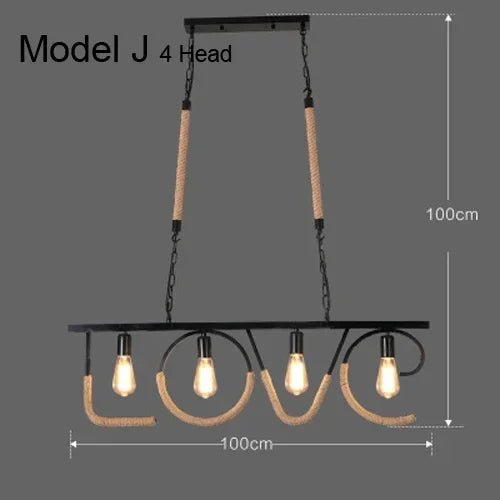 Industrial rustic pendant lights Indoor Lamp para sala hanging rope lights for living dining room Home suspended luminaire - Julia M LifeStyles