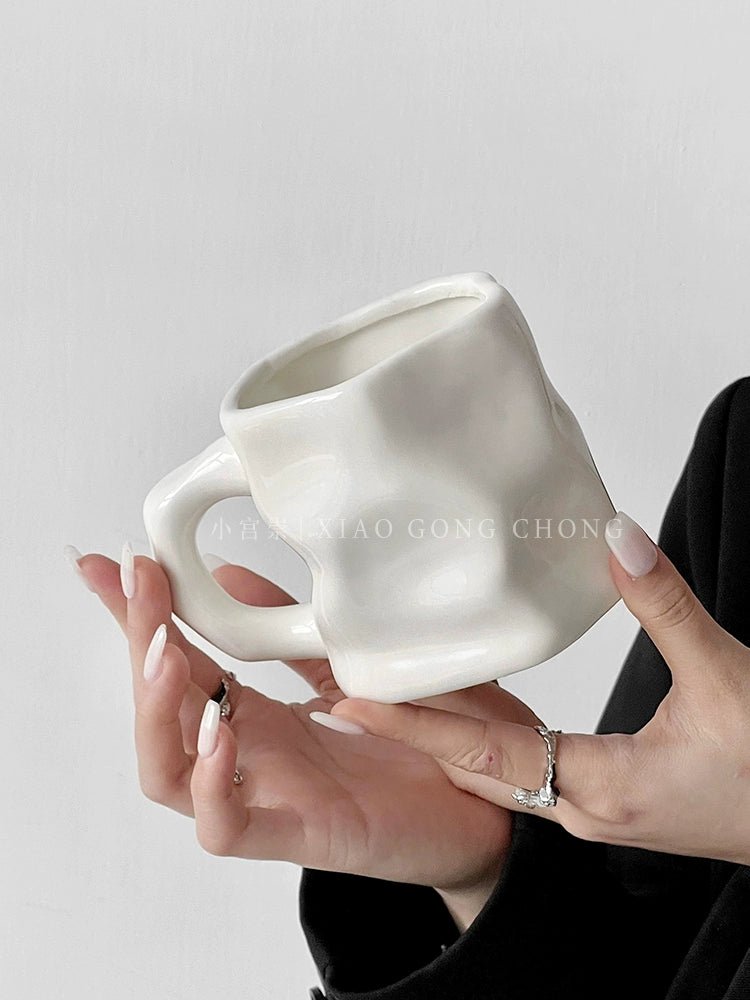 INS Ceramic Cup Fancy Twist Mug For Home Special - Interest Design Couple Coffee Mug Girl Drinking Cup - Julia M LifeStyles