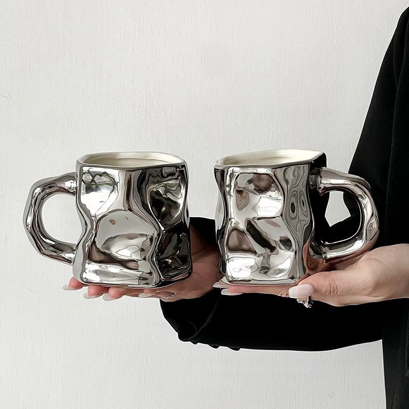 Twist Design Ceramic Couple Mugs - Perfect for Coffee Lovers - Julia M LifeStyles