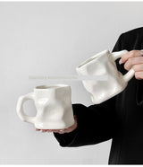 INS Ceramic Cup Fancy Twist Mug For Home Special - Interest Design Couple Coffee Mug Girl Drinking Cup - Julia M LifeStyles