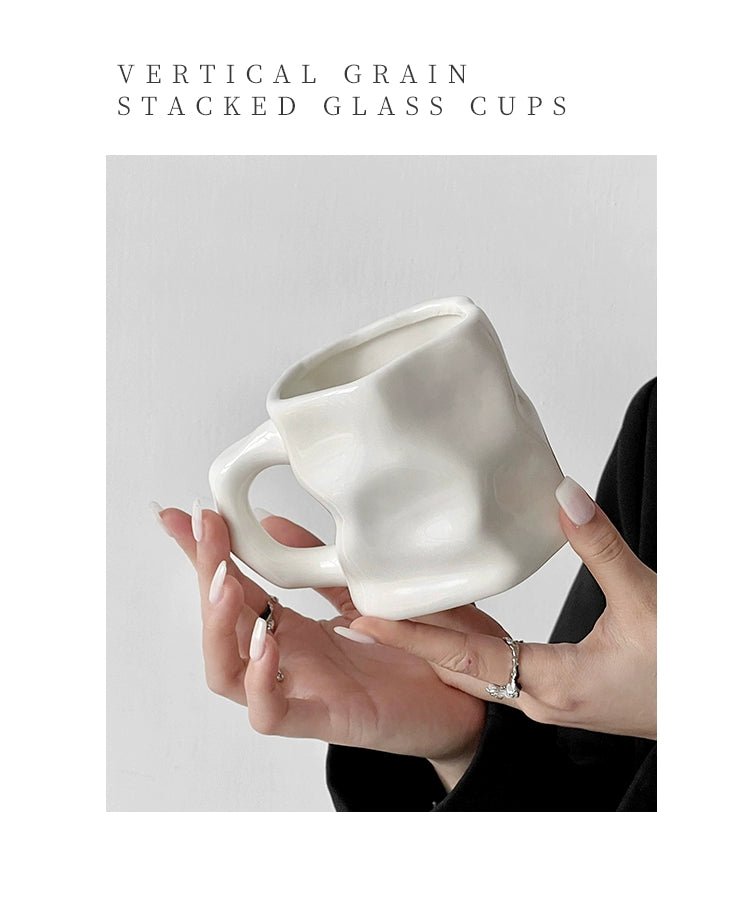 INS Ceramic Cup Fancy Twist Mug For Home Special - Interest Design Couple Coffee Mug Girl Drinking Cup - Julia M LifeStyles