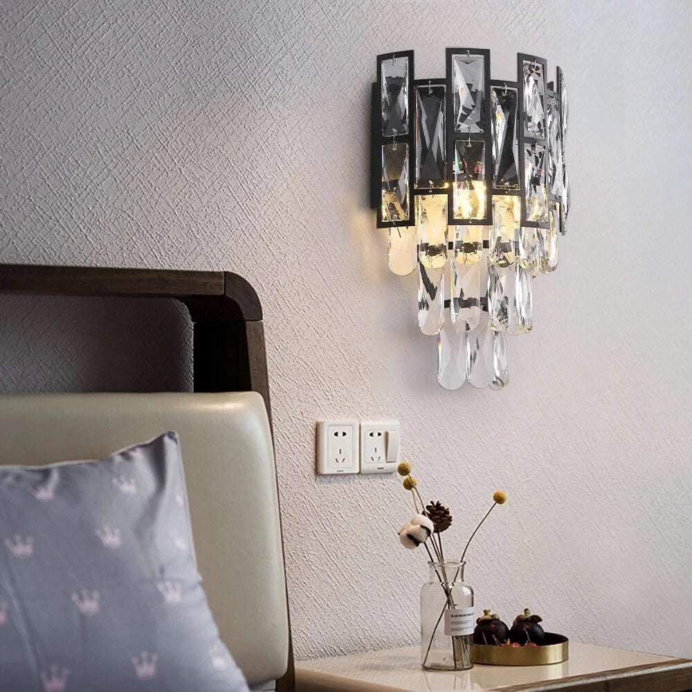 Iron and Crystal Wall Lamp - Julia M LifeStyles