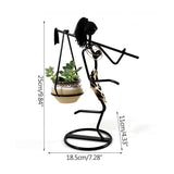 Iron art succulent girl small flower stand - Julia M LifeStyles