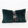 Italian Renaissance Sable Green Faux Fur Lumbar Pillowcase 30x50cm - Julia M LifeStyles