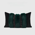 Italian Renaissance Sable Green Faux Fur Lumbar Pillowcase with Chain Design 30x50cm - Julia M LifeStyles