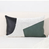 Italian Renaissance Sable Green Faux Fur Lumbar Pillowcase with Chain Design 30x50cm - Julia M LifeStyles