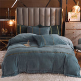 Jacquard Bedding Sets Milk Velvet Thicken Winter Warm Four Piece Set Quilt Cover Queen King Bed Linen Pillowcase Bedroom Decor - Julia M LifeStyles