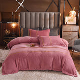 Jacquard Bedding Sets Milk Velvet Thicken Winter Warm Four Piece Set Quilt Cover Queen King Bed Linen Pillowcase Bedroom Decor - Julia M LifeStyles