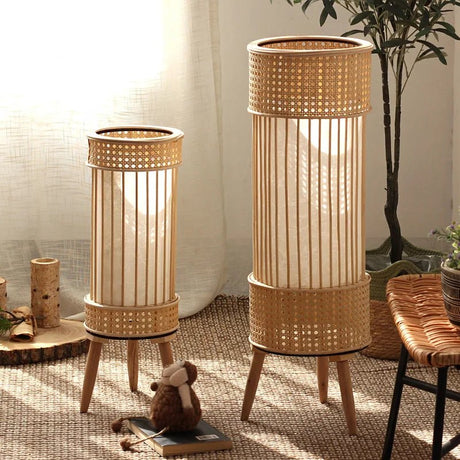 "Japanese Bamboo Vine Weave Floor Lamp & Candle Holder" - Julia M LifeStyles