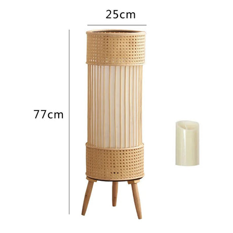 "Japanese Bamboo Vine Weave Floor Lamp & Candle Holder" - Julia M LifeStyles