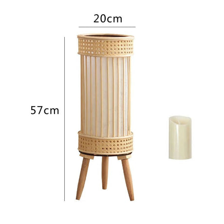 "Japanese Bamboo Vine Weave Floor Lamp & Candle Holder" - Julia M LifeStyles