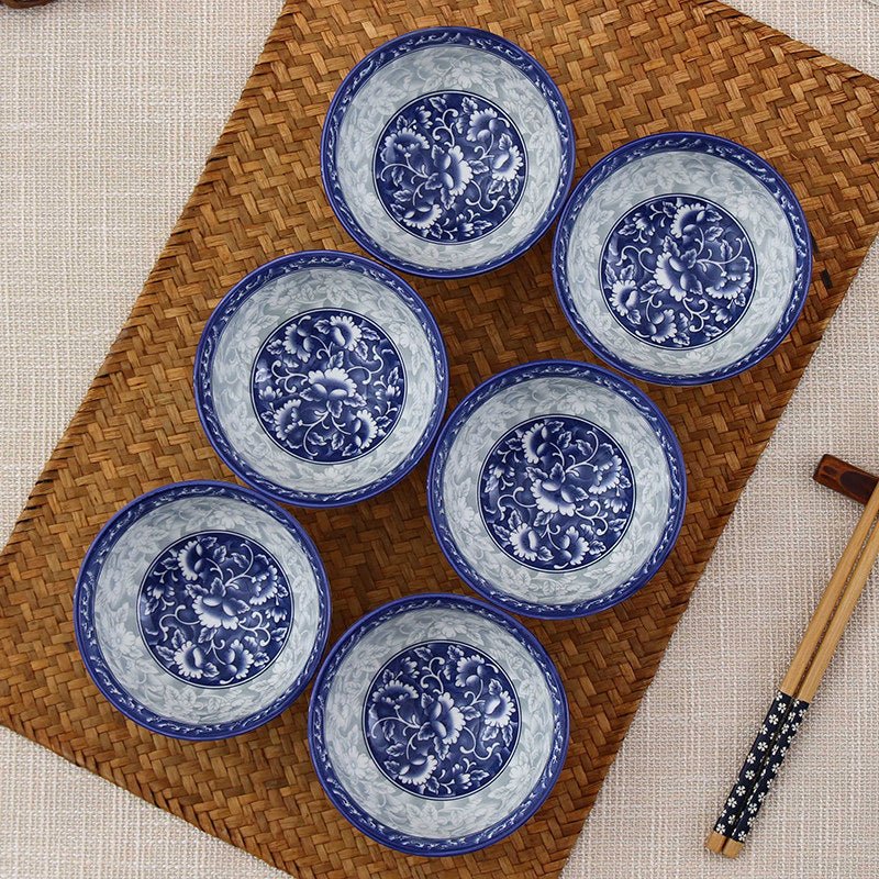 Japanese Blue and White Porcelain Rice Bowl Set - Julia M LifeStyles