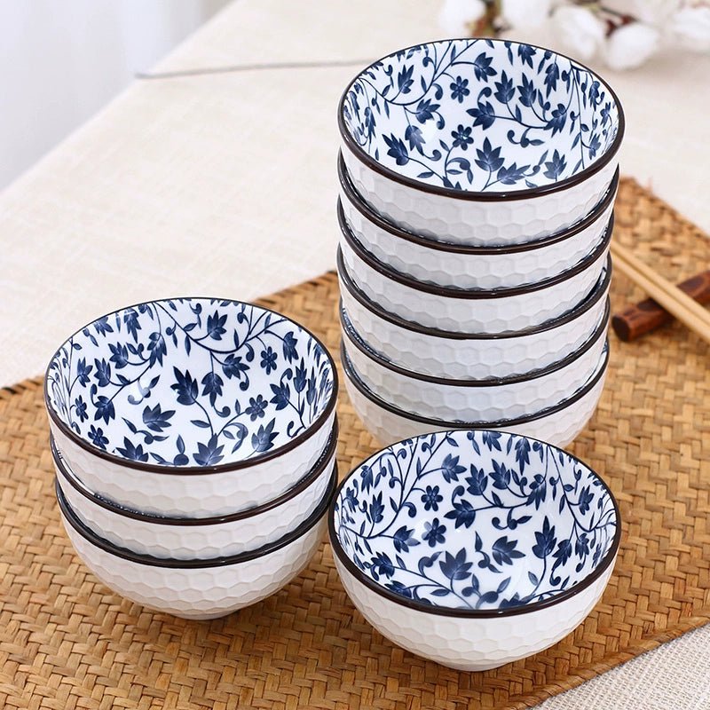 Japanese - Style Blue and White Creative Single Tableware Set Rice Bowl - Julia M LifeStyles