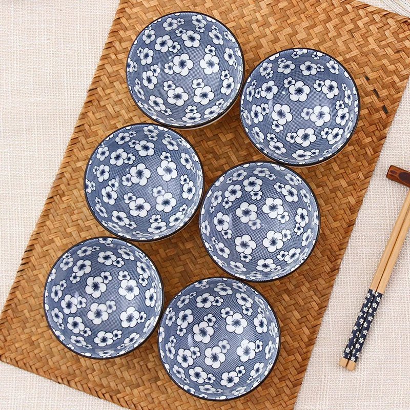 Japanese - Style Blue and White Creative Single Tableware Set Rice Bowl - Julia M LifeStyles