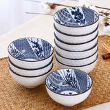 Japanese - Style Blue and White Creative Single Tableware Set Rice Bowl - Julia M LifeStyles