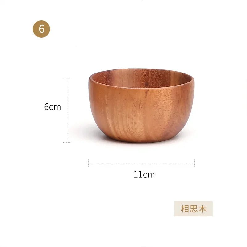 Japanese Style Fall-Proof Acacia Wood Children's Salad Bowl - Julia M LifeStyles