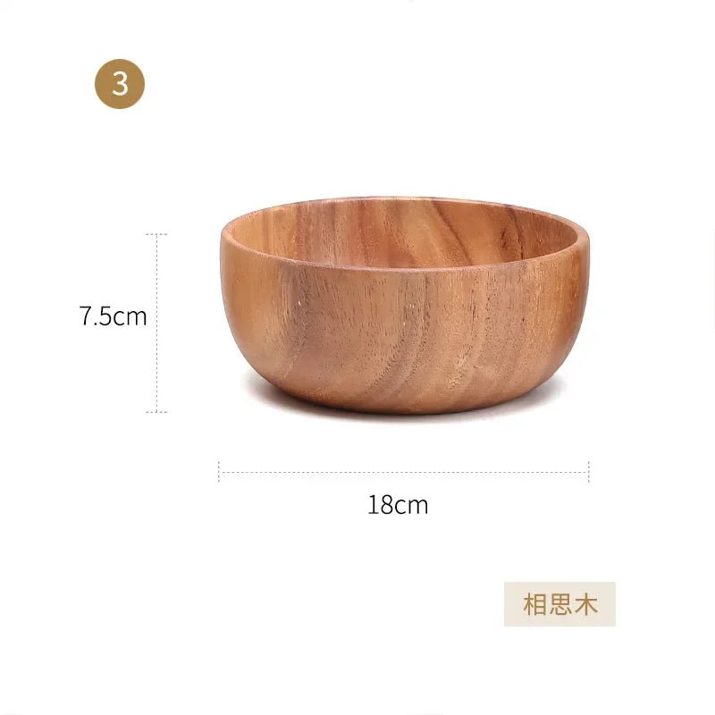 Japanese Style Fall-Proof Acacia Wood Children's Salad Bowl - Julia M LifeStyles