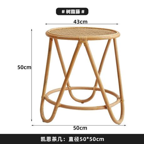 Japanese - Style Ins Rattan Glass Grid Red Small Coffee Table Minimalist Modern Creative Side Table Sofa Side Cabinet Double - Layer Small Table - Julia M LifeStyles