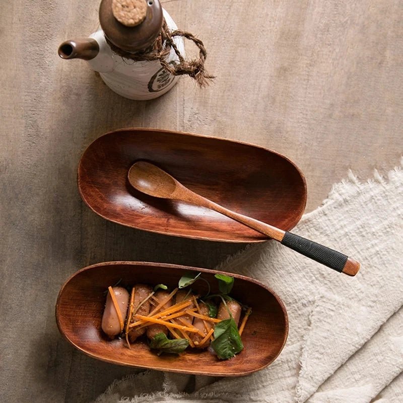 Japanese Style Solid Wood Dim Sum Plate 🍣 - Julia M LifeStyles