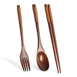 Japanese Style Wooden Cutlery Set with Bag 🥢 - Julia M LifeStyles