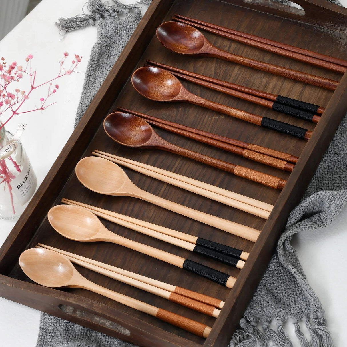 Japanese Style Wooden Tableware Set 🍣 - Julia M LifeStyles