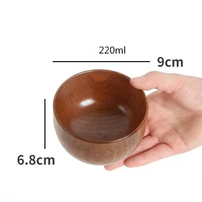 Japanese Wooden Bowls Jujube Wood Children Baby Adults Small Soup Bowls Solid Wood Salad Bowls Retro Household Tableware - Julia M LifeStyles